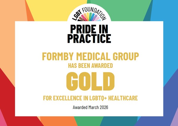 Formby Medical Group has been awarded GOLD for excellence in LGBTQ+ healthcare
